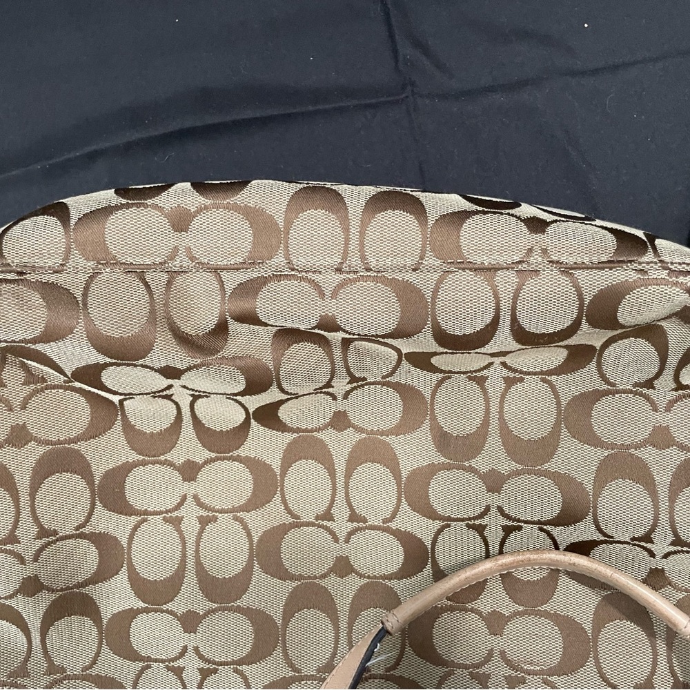 Coach Tan Signature Tote with Leather Accents - Picture 11 of 14